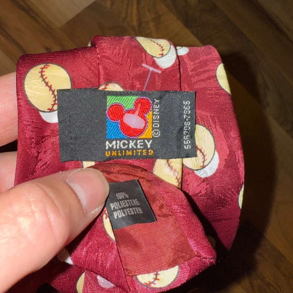 Mickey Unlimited bundle Baseball Necktie‎ Goofy Cartoon Novelty Tie red blue